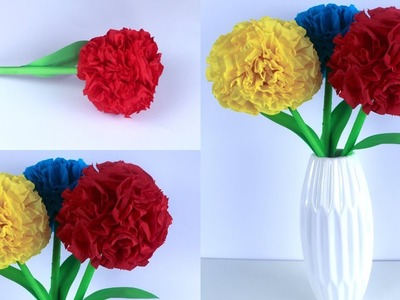 How To Make Round Tissue Paper Flower- DIY Paper Craft