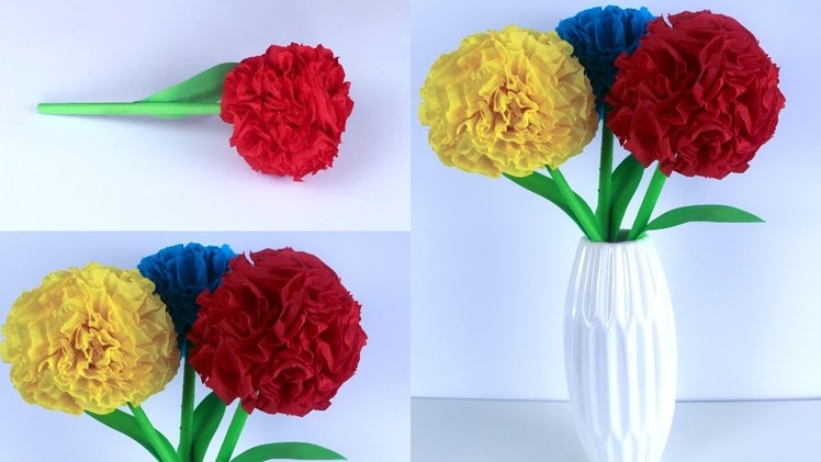 How To Make Round Tissue Paper Flower- DIY Paper Craft