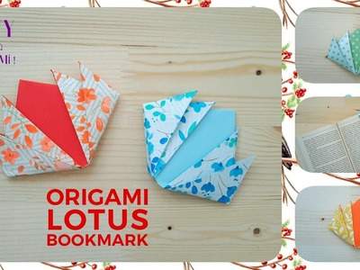 Origami Lotus Flower Bookmark-How to fold easy origami lotus flower bookmark