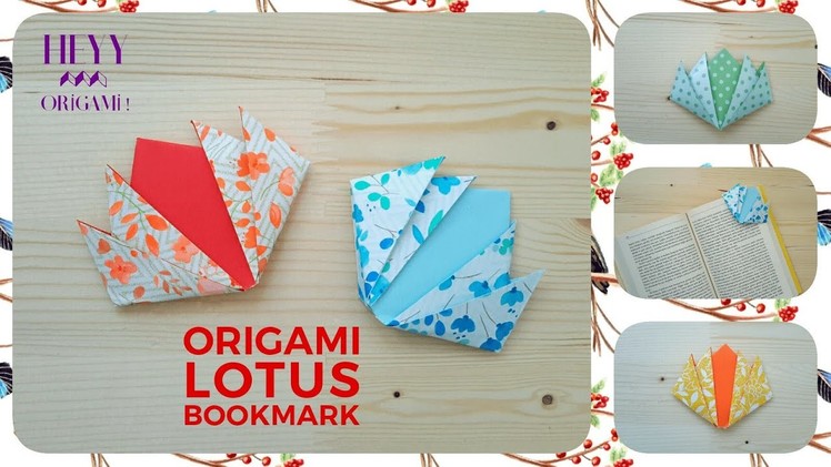 Origami Lotus Flower Bookmark-How to fold easy origami lotus flower bookmark