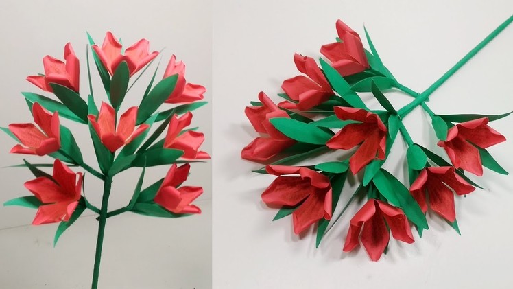 Paper Stick Flower Making | How to Make Stick Flower with Paper for Room | Jarine's Crafty Creation