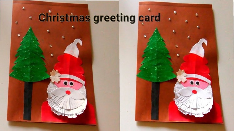 Santa claus christmas card easy || how to make santa christmas greeting card | kristamas crafts