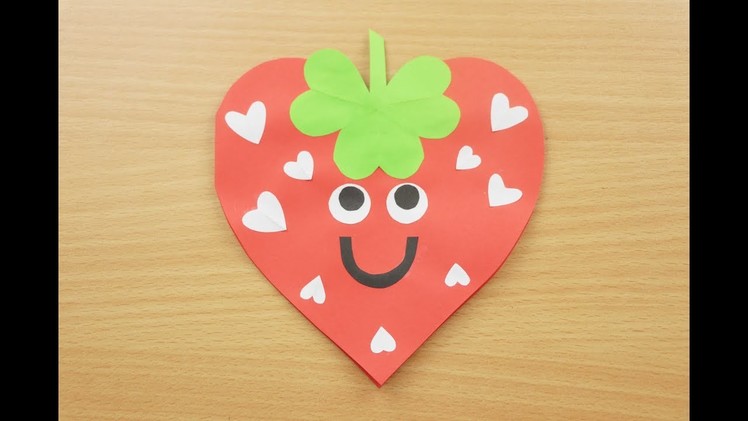 Strawberry card|Project idea for kids|how to make birthday card|Valentines crafts for kids|cute card