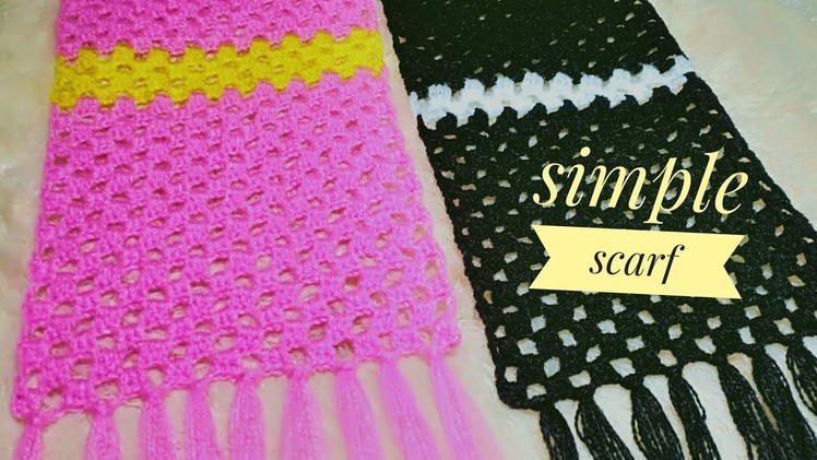 Crochet || Tutorial syal simpel || English subtitle