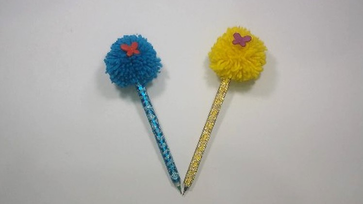 DIY :School Pen Decoration Idea !! How to make Pen decoration at home Very easy | Pom Pom Pen Design