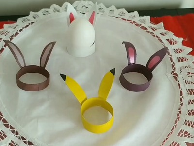 Easy DIY: Easter project for kids. How to make a bunny ear egg stand from toilet paper roll