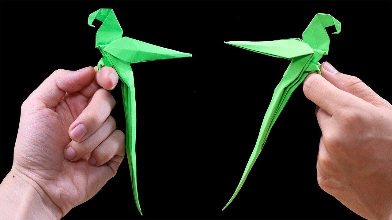 Включи оригами. Жесткое оригами. Origami 3d Parrot. Хвостик оригами. Оригами из бумаги крутящееся.