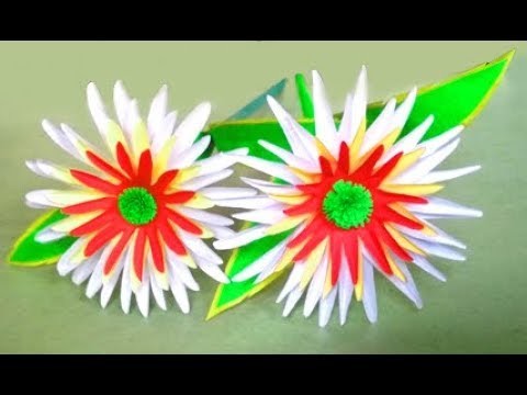 How to make a paper flower with stick easy