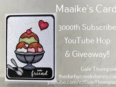 How To Make A Super Simple Sparkly Card!!  Maaike's 3000th Subscriber Hop & Giveaway!