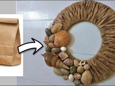 How to make a wreath from brown paper bag | DIY home decor | DIY brown paper craft