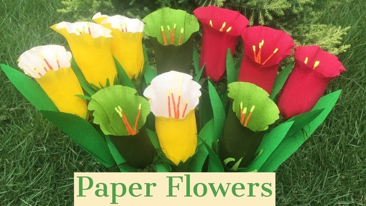 How To Make Beautiful Paper Flower With Paper  - Making Paper Leaves  Step By Step