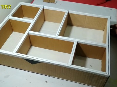 How to Make wall shelves with cardboard 2019 | DIY cardboard almari  | Tech Toyz Videos