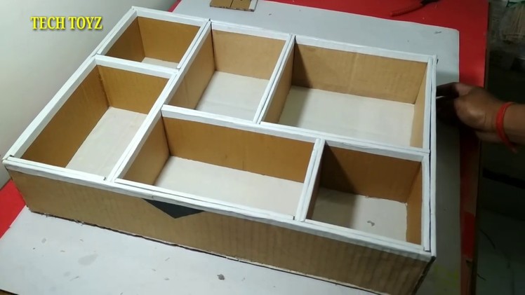 How to Make wall shelves with cardboard 2019 | DIY cardboard almari  | Tech Toyz Videos