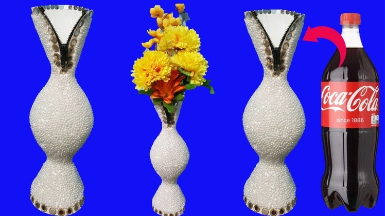 Plastic bottle flower vase||how to make flower vase with plastic bottle||dustu pakhe