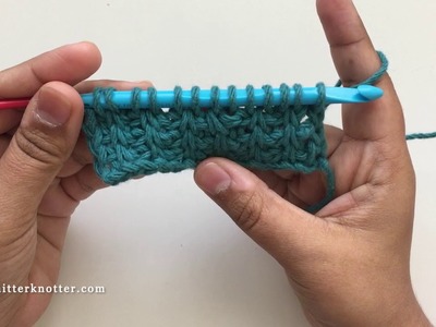 Tunisian Crochet Tutorial - Backward Slant Combination - Left handed
