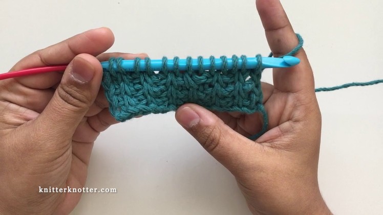 Tunisian Crochet Tutorial - Backward Slant Combination - Left handed