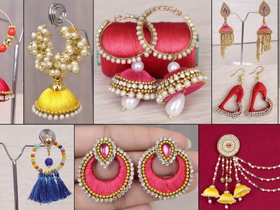 10 Party Wear.  DIY Jhumkas !!! How to Make Designer Fancy Earrings at Home