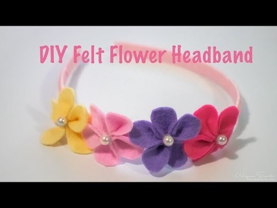 Cara membuat bando bunga dari kain flanel. diy felt flower head band