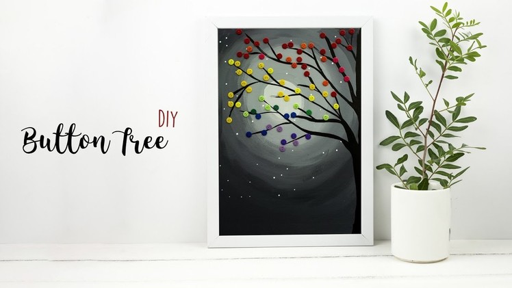 DIY Button Tree | Canvas Art |  Home Decor