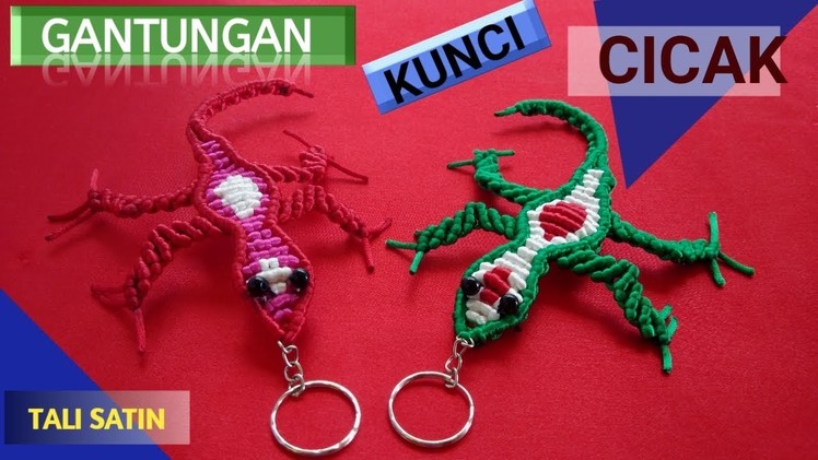 DIY - Cara Membuat Gantungan Kunci Cicak dari Tali Satin. How to Make a Lizard Keychain from rope