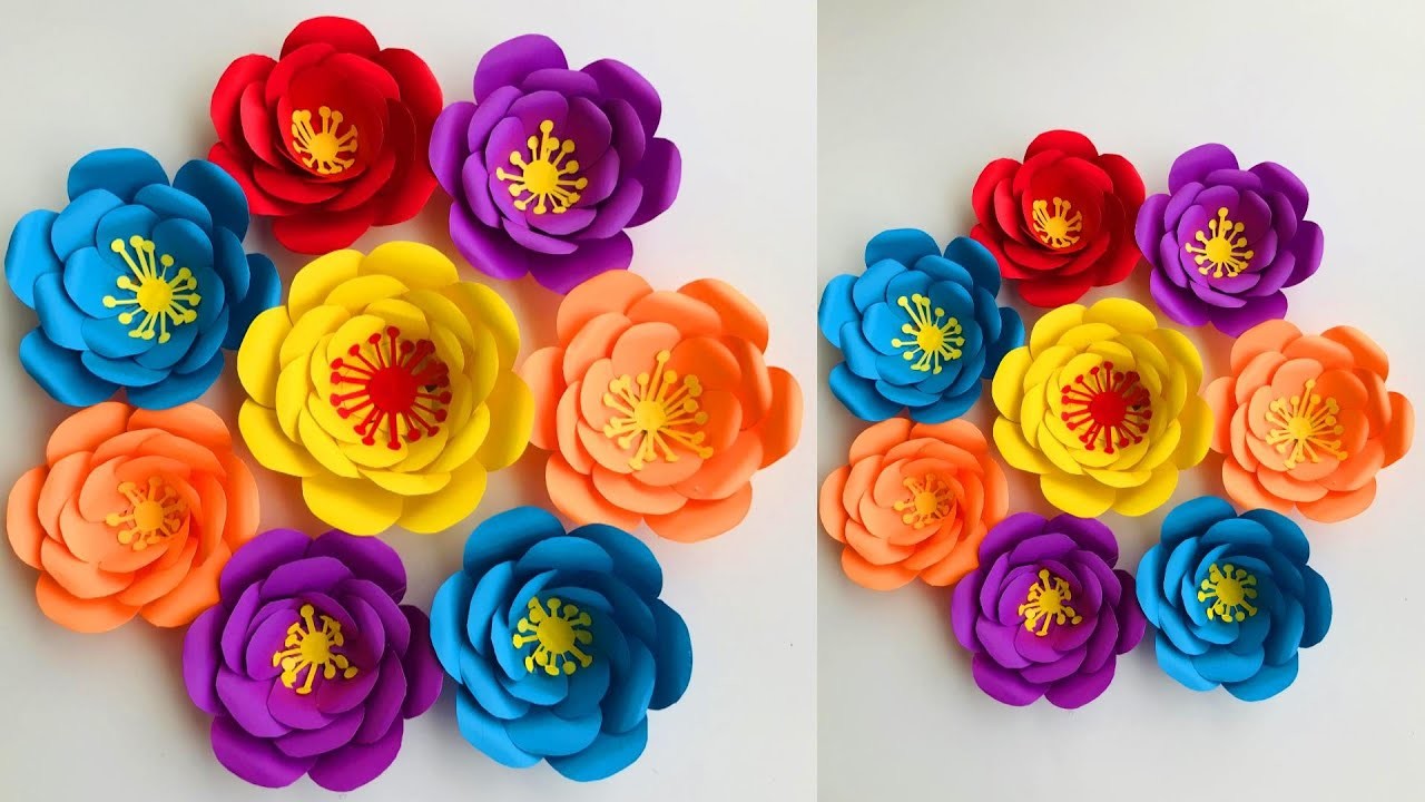 DIY Easy BirthDay Decoration Ideas at Home, Paper Flowers Backdrop ...