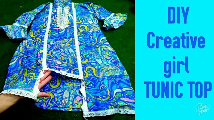 DIY- Fabulous Stylish 
kurti.Tunic Top for Little Girl with Cutting Stitching by fashion creation