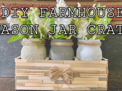 DIY farmhouse mason jar crate