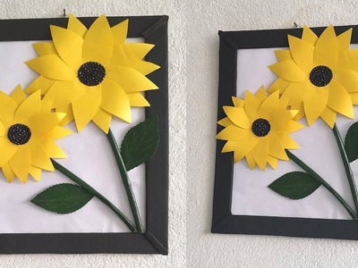 DIY Sunflower wall decor. DIY Wall hanging. paper crafts