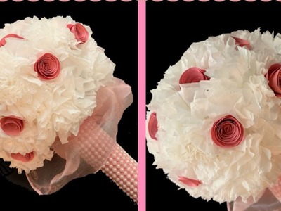 FLOWER BOUQUET with tissue paper.DIY wedding bouquet