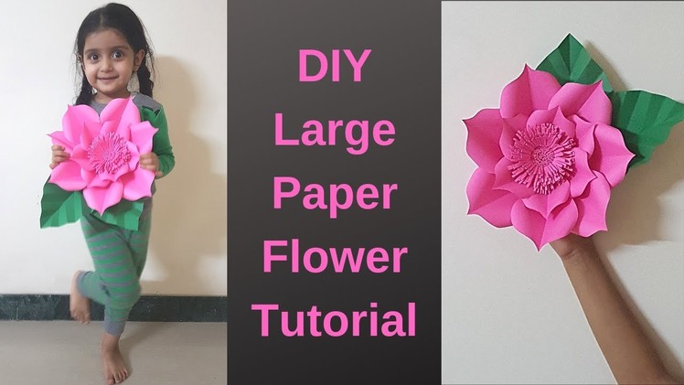 Giant Paper Flowers Tutorial | Easy Large Size Paper Flower for Wall Decor (Template Free)