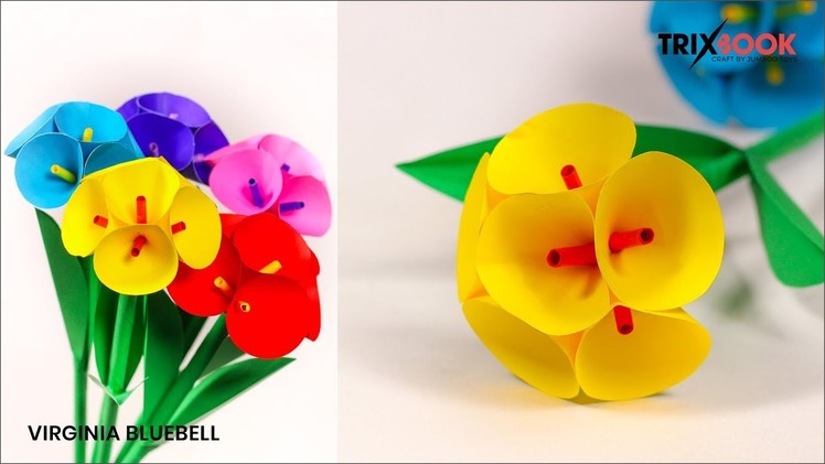 How to Make Beautiful Flower with Paper - Making Paper Flowers Step by Step - Trixbookcraft