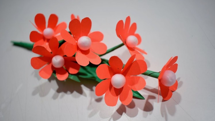 How to Make Easy Paper flower stick | DIY flower making ideas