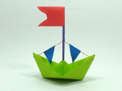 How To Make Paper Boat With Flag | DIY Origami Pirates Boat Making