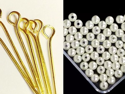 How To Make Pearl Earrings At Home | DIY | Pearl Drop Earrings | Jewelry Making | uppunutihome