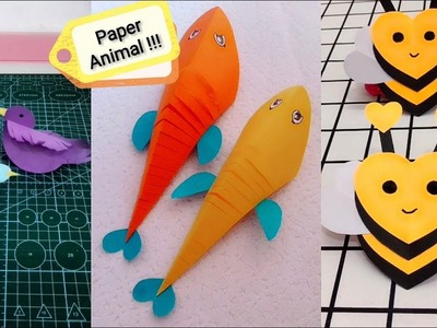 Paper animals for kids | Origami fish toys for kids | Paper bird flying DIY | Paper Bee easy crafts
