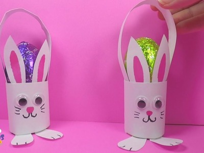 Paper Bunny Easter Egg Basket | Paper Crafts for Kids