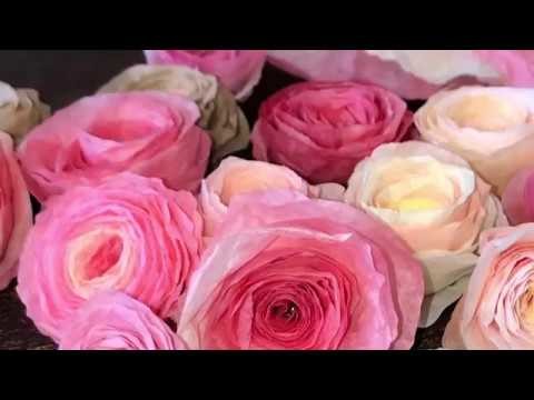 TUTORIAL Quick Easy Rolled Paper Rose Coffee Filter Flowers Rosette