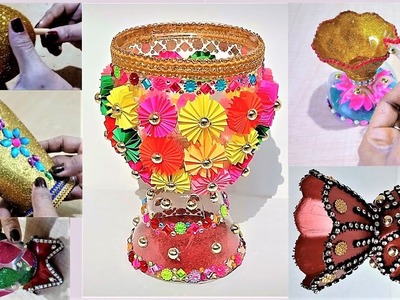 10 Beautiful Flower Vase For Home Decoration | Easy DIY with Plastic Bottle and Paper