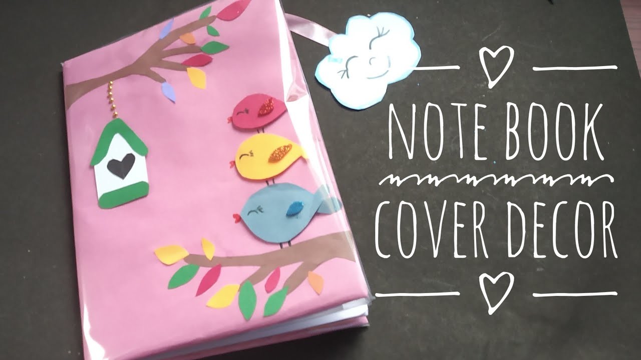 DIY Bookcover Decoration.Notebook Cover Design. Decorate Notebook