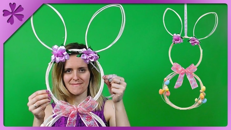DIY ???? Bunny shaped Easter door wreath ???? rattan rabbit ???? (ENG Subtitles) - Speed up #588