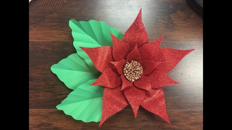 DIY: How to make a Beautiful Red Glitter Foam flower. Como Hacer una flor de foamy o Goma Eva