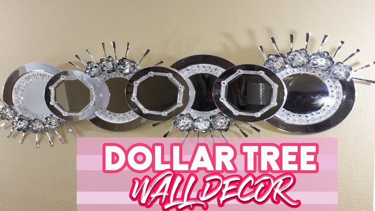 DOLLAR TREE DIY WALL DECOR | DIY GLAM DECOR | MIRRORED WALL USING ALL DOLLAR TREE ITEM