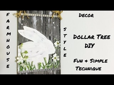 Farmhouse Style Dollar Tree DIY.Spring Easter Bunny Decor