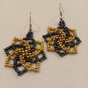 Handmade Golden Black Twist Earrings