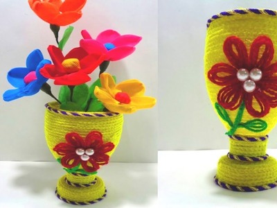 How to Make Beautiful Flower Vase - DIY Best Out Of Waste Idea Using Plastic Bottle