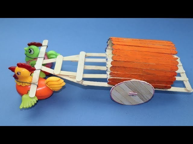 Making A Cart Using Pop Stick and Waste | DIY Kids Toys | 5 MINUTE CRAFTS VIDEOS
