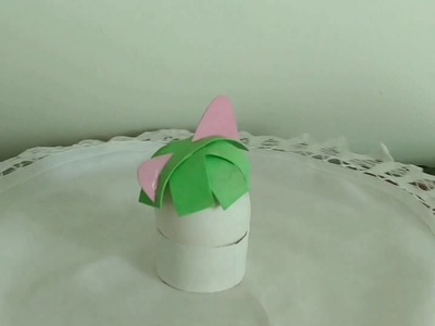 Pokemon (Ralts) Easter egg DIY project using recycled toilet paper roll