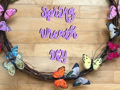 Spring Butterfly Hula-hoop Wreath- DOLLAR TREE DIY
