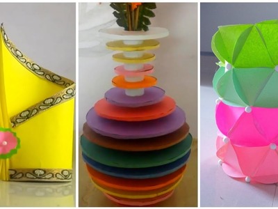 Top 6 paper flower vase | Diy paper flower vase | Best room decor flower vase
