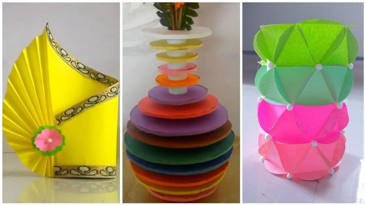 Top 6 paper flower vase | Diy paper flower vase | Best room decor flower vase